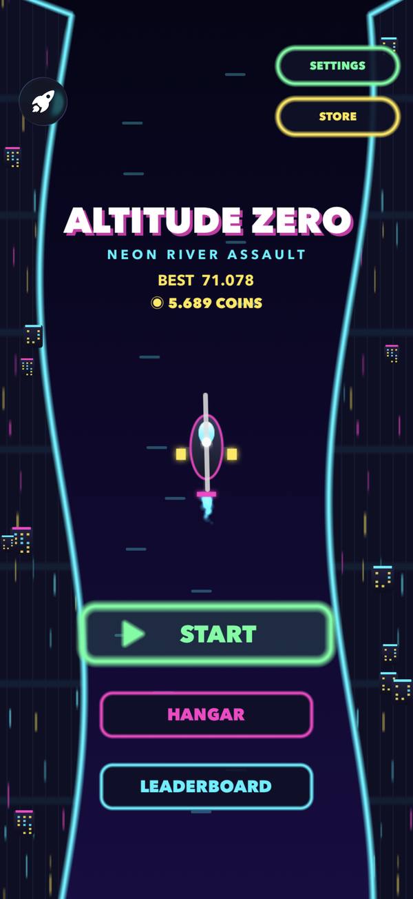 Altitude Zero Main menu screen